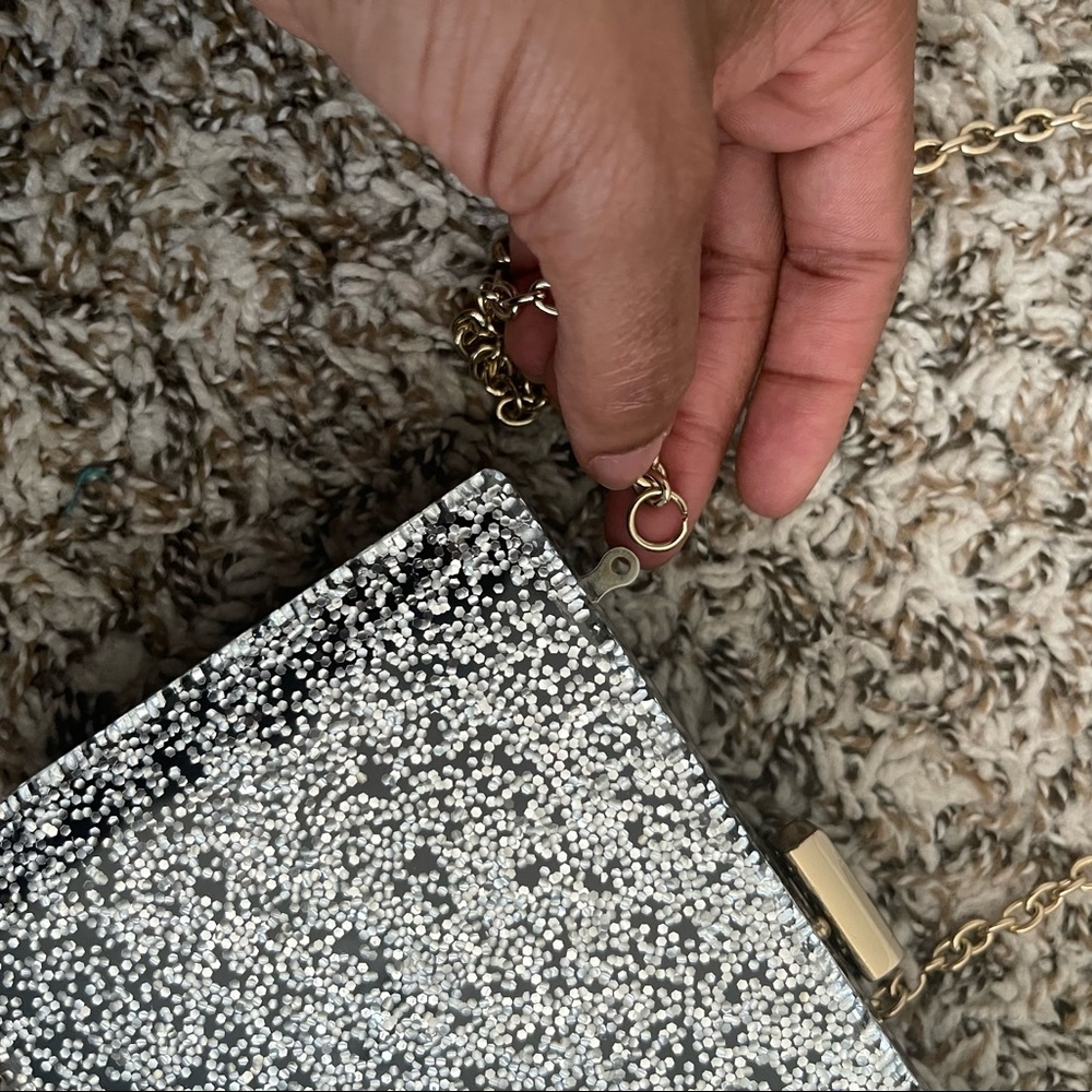 John Lewis Glitter Clutch Box Bag - Picture 12 of 13